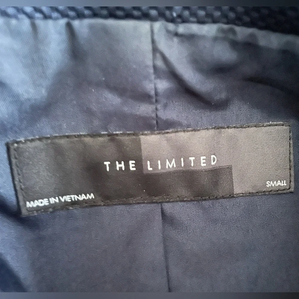 The Limited Navy Blue Double Breasted Blazer with White Buttons Size Small
